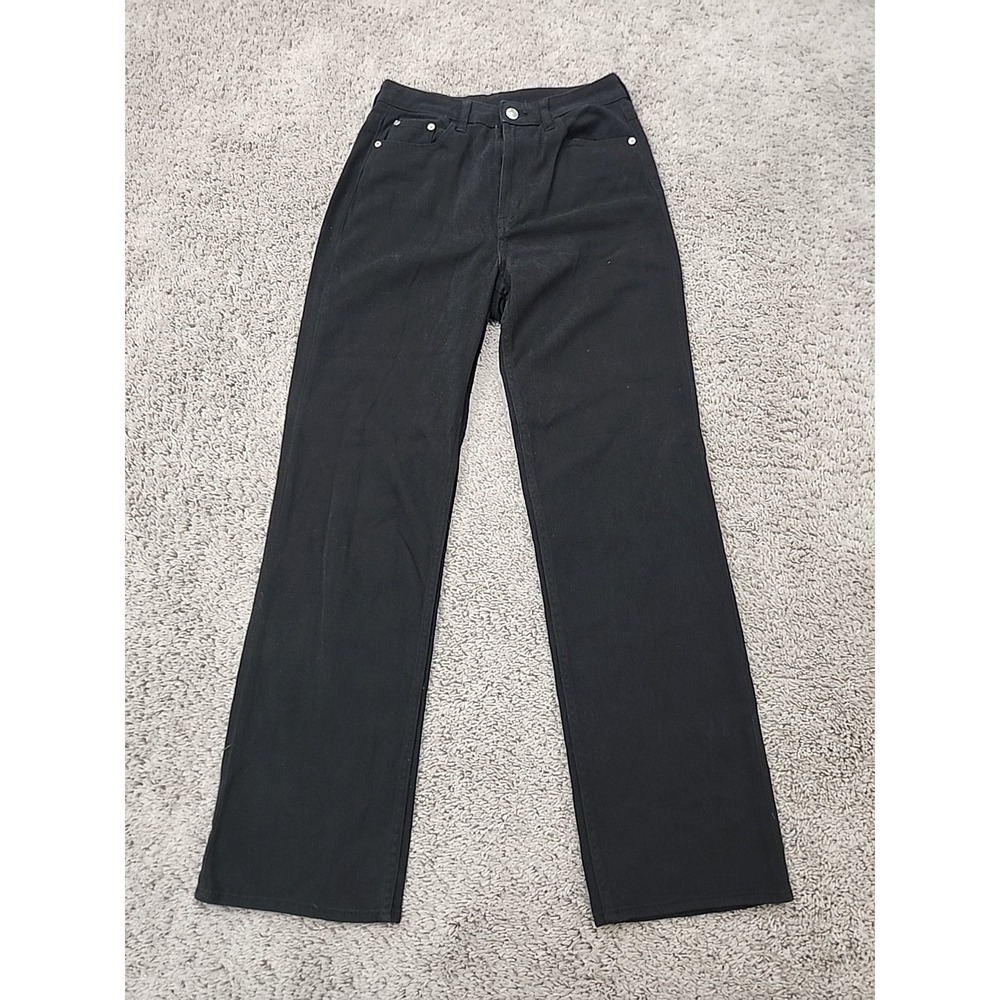 H&M Divided Jeans Womens 4 Black Denim High Rise Straight Leg Stretch Casual